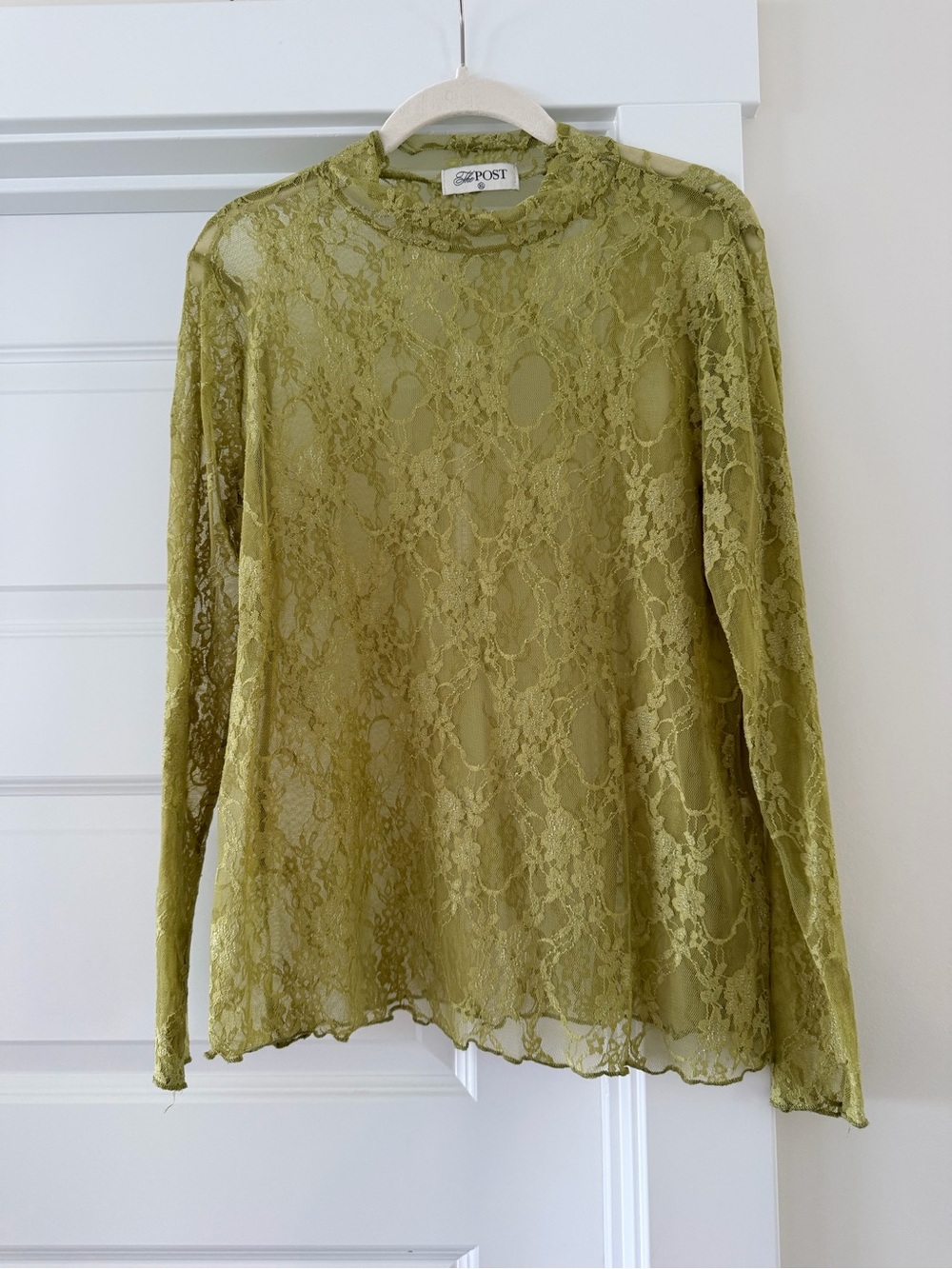Olive Lace Long-Sleeve Top